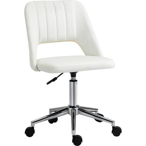 Fauteuil de bureau beige ergonomique avec réglage hauteur, roulettes 360°, design compact et moderne (1/5)