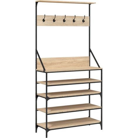 Maison Exclusive - Perchero con zapatero roble Sonoma 90x34x184 c