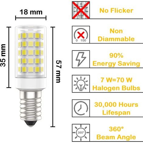 Ampoule Led E14 - 7w Equivalent 70w - Blanc Froid 6000k - Sans Scintillement - Lot De 4 (1/5)