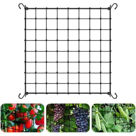 Filet de Tente de Culture 120 X 120 cm, Filet Palissage pour Scrog Net avec 4 Crochets, Treillis Élastique en Maille (1/4)
