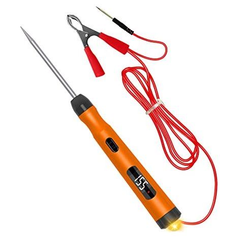 Kfz-Spannungsprüfer 6V 12V 24V mit LCD-Bildschirm, Polaritätsprüfung, Taschenlampe und Sicherungsprüfer (1/5)