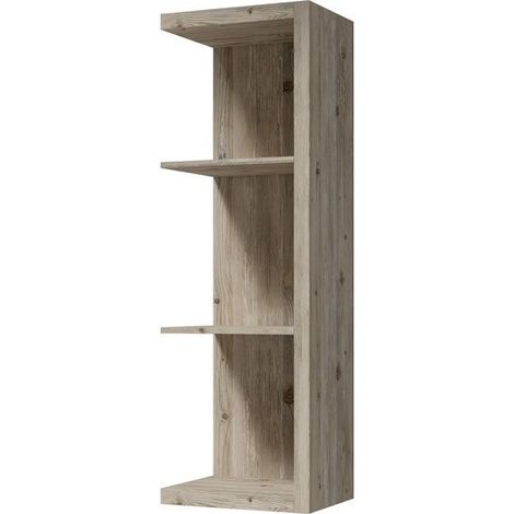 Scaffale verticale collezione CORK - Effetto pino - 4 ripiani - Dimensioni 40 x 126 x 35.2 cm