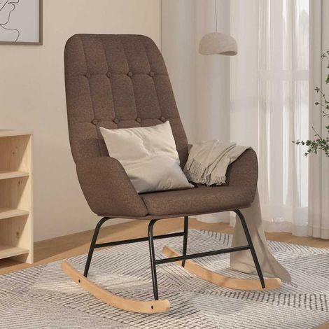vidaXL Silla mecedora de tela gris taupe (1/5)