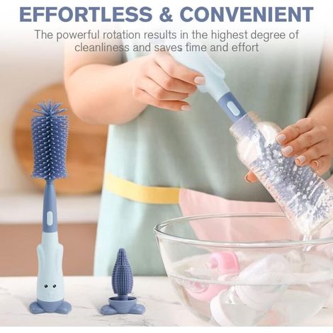 Goupillon Biberon Silicone,3 en 1 Nettoyage Biberon Brosse,Goupillon Biberon et Tétine pour Toutes Les Tailles de Biberons,sans BPA (1/5)