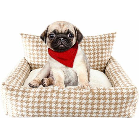 Kennel Plaid Pet Cuddler Matelas Litiere Chaud Pour Petits Animaux Fournitures Coussin Chiot Pour Chats Chiens, Chameau, S (1/5)