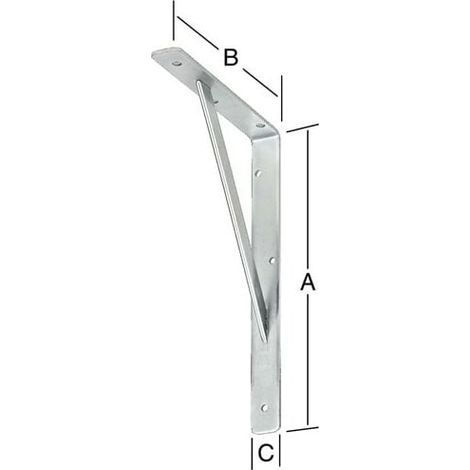 Consolle per passerella, 400 mm di lunghezza x 250 mm di altezza x 25 mm di larghezza x 4 mm di spessore, bianca, portata 250 kg. (1/5)