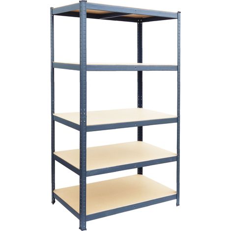 Relaxdays scaffale portacarichi, HxLxP: 180x100x40 cm, 875 kg, 5 ripiani MDF, scaffale cantina a incastro, antracite