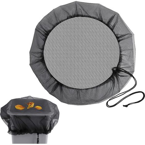 Filets de protection pour baril d'eau – 160 cm –Couvercle filet pour tonneau de pluie Cordon de serrage – Anti-insectes et débris – Polyester résistant, protège contre les débris (1/5)