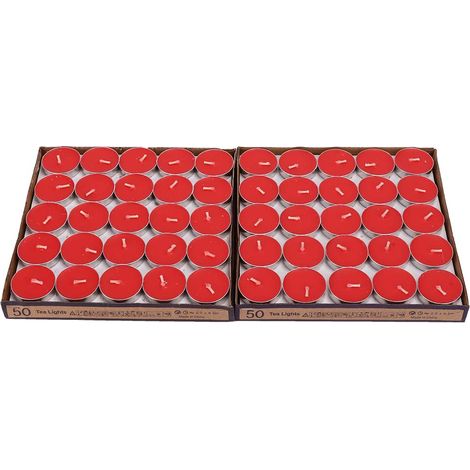 100 bougies parfumées artisanales rouges, décoration fête mariage anniversaire, lot de 100 pièces (1/5)