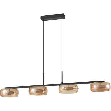 [GEBRAUCHT] B-Ware Lucande Led Hängeleuchte Pendelleuchte Martis Amber 4 Flammig Dimmbar Esszimmer