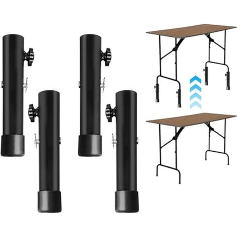 Lot de 4 rallonges de pieds de table pliables, pieds réglables de 20 cm pour tables droites et courbes, chaises, lits et canapés (1/5)