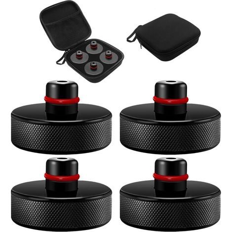 4 Pièces Jack Pad Bloc Compatible with Tesla Model 3/Y/S/X, Coussinet de Levage en Caoutchouc avec Mallette de Rangement, Tampon Cric, Patins de Levage pour Cric (1/4)