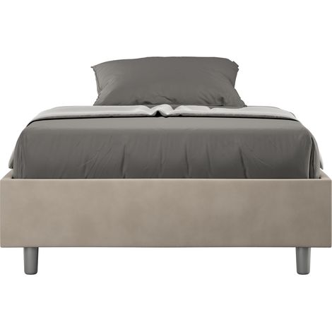 Letto 1 Piazza e Mezzo Sommier 120x190 cm Senza Rete Azelia Sabbia (1/4)