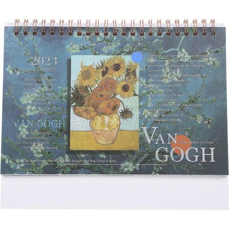 Calendrier de bureau, calendrier de chambre, calendrier décoratif, calendrier à couverture peinte à l'huile-21X18X8CM (1/2)