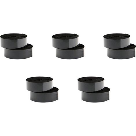 Adecuado para 10 rollos de cinta de manillar de corcho para bicicleta de carretera + 10 tapones para manillar - Negro