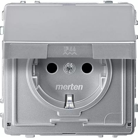Merten SCHUKO-Steckdose alu Klappdeckel MEG2310-7260 (1/2)
