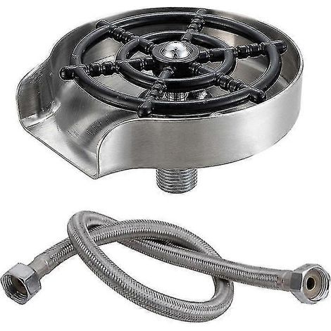 Nettoyant pour bouteilles et robinets de cuisine, nettoyant pour vitres et robinets, rinçage rapide pour tasses, unité de rinçage automatique pour éviers de cuisine (noir) (1/5)