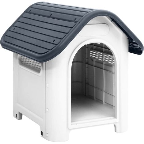 Casa para perro gris 59x75x66 cm polipropileno