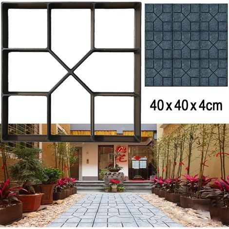 Moule de Pavage Manuel en Plastique 40cm Carré pour Béton Ciment - Idéal pour Projets DIY - Modèle KZQ (1/4)