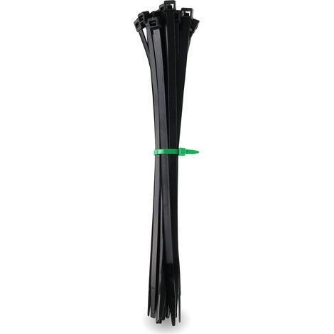 Serre-câbles noirs 290 mm x 4,8 mm 100 pièces 15 à 30% de force de traction en plus stabilité Résistant aux intempéries Résistant aux UV pendant 3 ans (1/5)