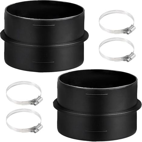 75mm Round Vent Pipe Fitting with 4 Stainless Steel Hose Clamps Auxiliary Heating Accessory Plastic for Heating (1/5)