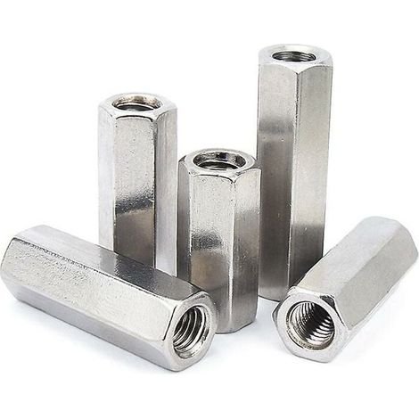 5pcs M6 40mm Manchon, Écrou Hexagonal Écrou Long Tige Hexagonale Entretoise Écrou Fileté Attaches (m6 X 40mm) (1/5)