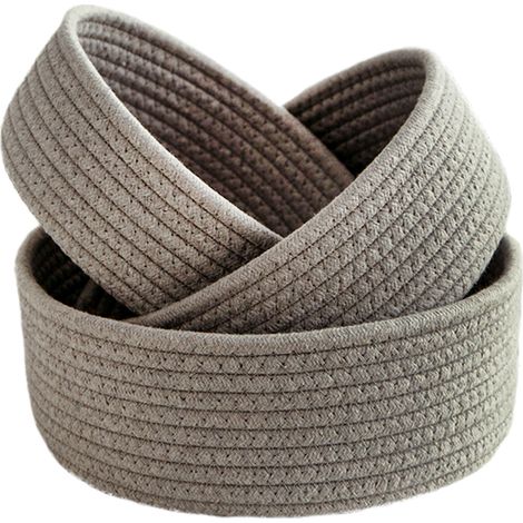Lot de 3 Panier rangement pliable coton gris - espace bien ordonné - lot de 3 pièces - maximise chaque centimètre carré (1/3)