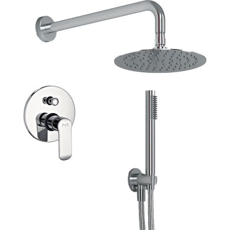 Ogomondo kit doccia tondo 1 completo di soffione doccetta e miscelatore con deviatore slim (1/3)