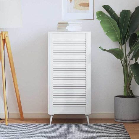 vidaXL Porte d'armoire à persiennes blanc 99,3x49,4 cm pin massif (1/5)