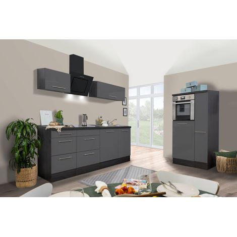 Cuisine Kitchenette Chêne Gris Amanda 310 cm Respekta Premium