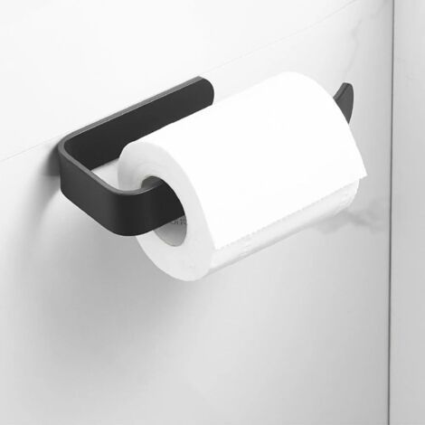 Porte-rouleau de papier toilette, porte-papier hygiénique, porte-rouleau de papier hygiénique, cintre, accessoires de salle de bain, support mural pour papier toilette (couleur : noir, taille (1/3)