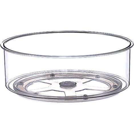 Vassoio girevole in plastica per cucina/bagno, dispensa, frigorifero, armadietto o piano di lavoro, organizer per alimenti completamente girevole