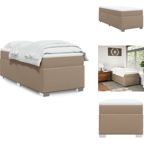 Sommier à lattes de lit avec matelas Cappuccino 100x200 cm - Sommier À Lattes De Lit - Sommiers À Lattes De Lit - Lit - Meuble De Chambre À Coucher (1/5)
