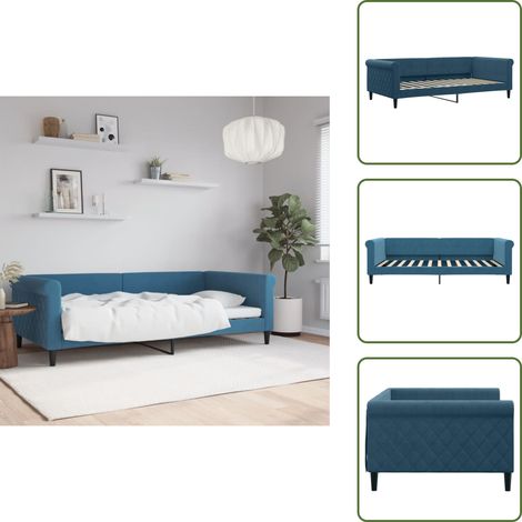 Sofá cama terciopelo - vidaXL Sofá cama sin colchón terciopelo azul 100x200 cm - Sofá cama moderno