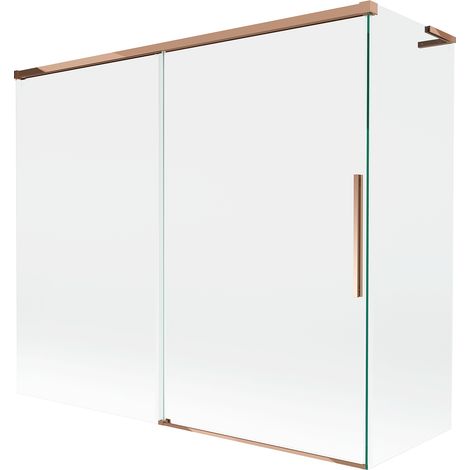 Mexen Rox L paroi de baignoire 2 volets coulissante 180 + 90 x 150 cm, transparent, or rose - 8C9L-180-090-60-00