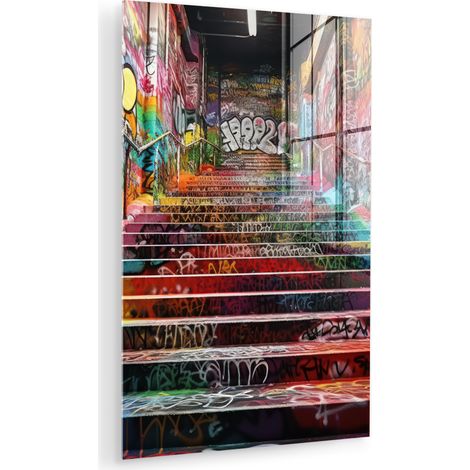 CUADRO DE METACRILATO Escaleras - Graffiti - Colores - Arte Cuadros Para Dormitorio 60x90 (1/5)