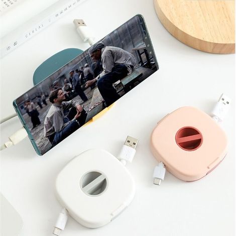 Set mit 3 einziehbaren Ladekabel-Organizern, multifunktionaler, drehbarer Datenkabel-Organizer für USB-Kabel und Datenkabel (1/5)