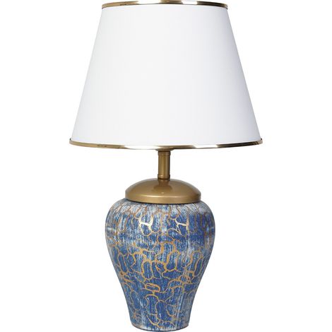 Lampada da tavolo, lampada da comodino, luce da soggiorno Lamp Blu Bianco (1/3)