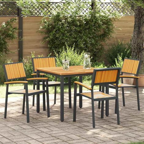 Stapelstuhl 4 pcs Braun 56 x 57 x 87 cm Massivholz Akazie