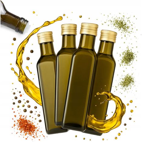 50 bottiglie di olio d'oliva Marasca da 250 ml per olio d'oliva, aceto, salse, sciroppi, alcolici