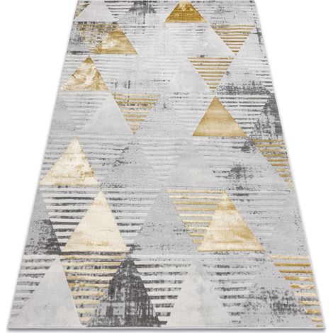 FLUX 461.93.AE120 Alfombra de lana OSTA - Líneas, estructural, loft crema / gris beige 60x120 cm (1/5)