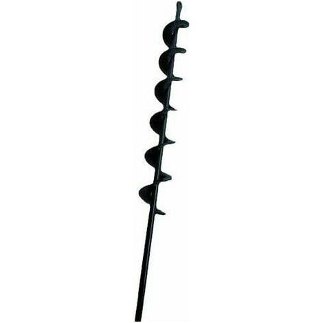 Foret hélicoïdal noir 50x450mm pour tarière jardinage, outil de plantation à bêcheur, mèche à sol robuste pour creuser terre. (1/4)