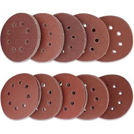 Dischi abrasivi da 125 mm con supporto in nylon – Confezione da 100 (10 misure: da 40 a 800 grana) per levigatrici roto-orbitali