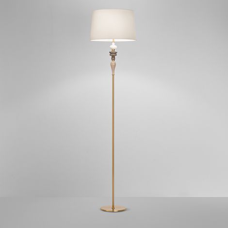 Piantana Contemporanea Abaco Metallo Orrone Spazzolato Tessuto 1 Luce E27 (1/2)