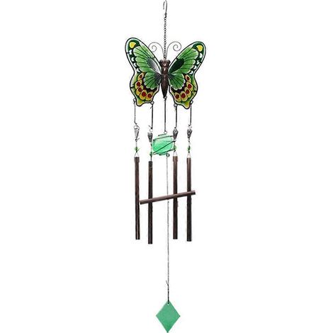 Carillon éolien en métal, décoration de jardin extérieur, pendentif suspendu, cadeau vert-- (1/5)