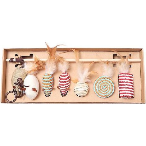 Gourdin pour chat Jouet pour chat Simulation de plumes Gourdin en bois pour souris Gourdin pour chat (1/4)