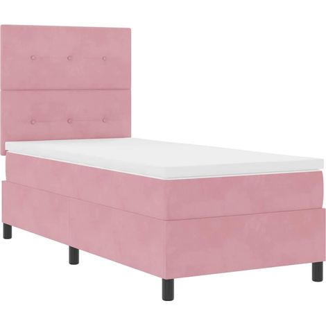 Letto a molle con testiera Rosa 80 x 200 cm Velluto vidaXL (1/5)