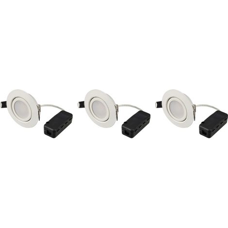 Sygonix SY-6610778  LED-Einbauleuchte 3er Set EEK: F (A - G) LED  5.5 W Weiß