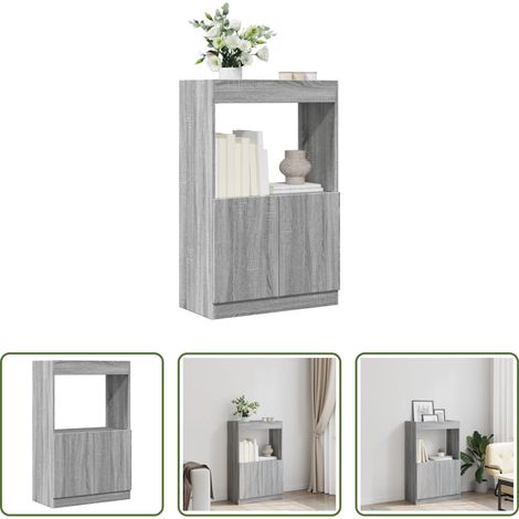 Hochregal - Highboard Grau Sonoma-Eiche 63x33x100 cm Holzwerkstoff (1/5)