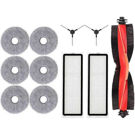 Pièces détachées pour aspirateur robot Xiaomi S20+ / S10 Plus / B108GL / B108CN B113CN : brosse principale, filtre HEPA et chiffon de nettoyage. (1/5)
